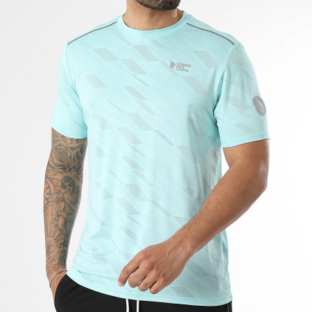 Comme Des Loups - Ensemble Tee Shirt Et Short Jogging Delta Turquoise Noir