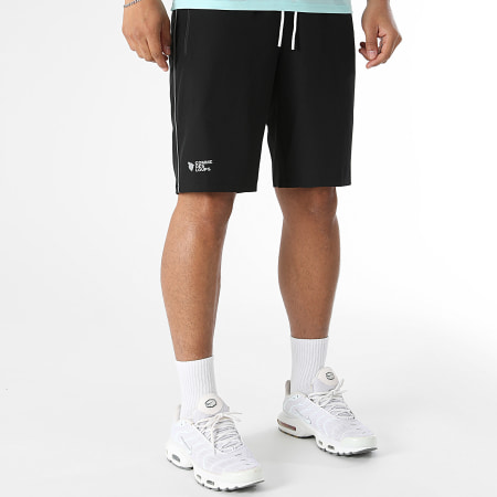 Comme Des Loups - Ensemble Tee Shirt Et Short Jogging Delta Turquoise Noir