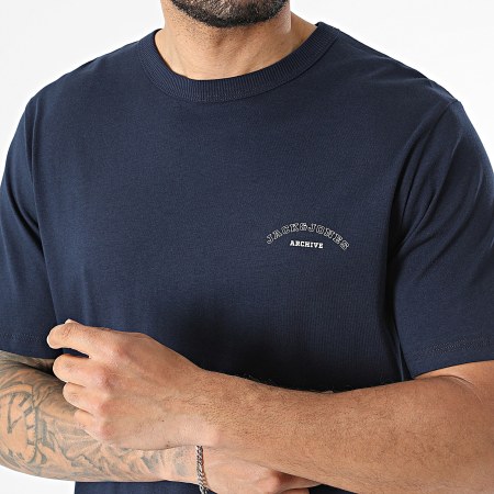 Jack And Jones - Ensemble Tee Shirt Et Short Jogging College Logo Bleu Marine