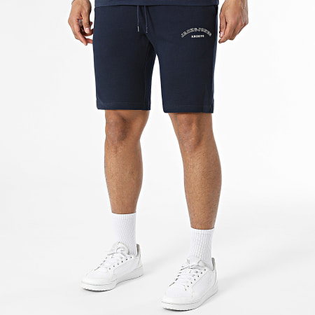 Jack And Jones - Ensemble Tee Shirt Et Short Jogging College Logo Bleu Marine