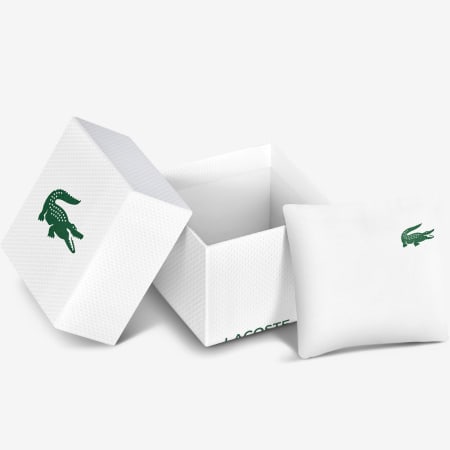 Lacoste - Montre Lisbon Logo Crocodile Argenté Bleu Marine