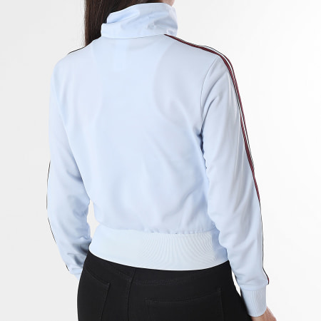 Adidas Originals - Veste Zippée A Bandes Femme FB Classic TT KC6574 Bleu Clair Marron