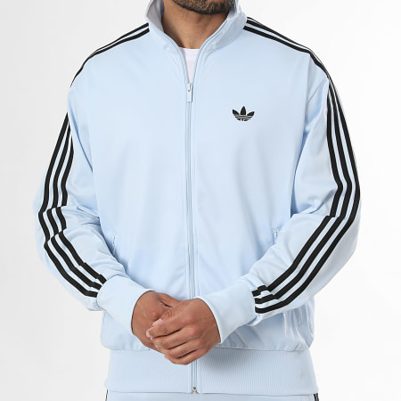 Adidas Originals - Veste Zippée A Bandes Firebird TT KC7997 Bleu Clair Noir