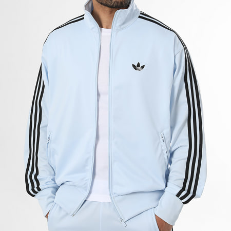 Adidas Originals - Veste Zippée A Bandes Firebird TT KC7997 Bleu Clair Noir