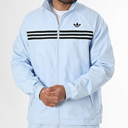Adidas Originals - Veste Zippée Chest Stripes KE2164 Bleu Clair