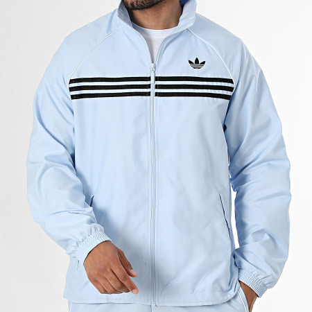 Adidas Originals - Veste Zippée Chest Stripes KE2164 Bleu Clair