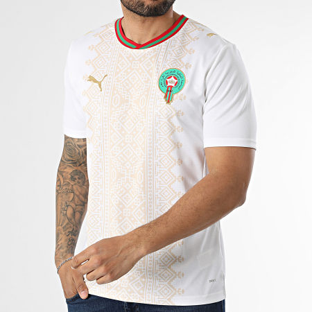 Puma - Camiseta de Fútbol Oficial Marruecos Exterior 2026 783318 Beige Blanco