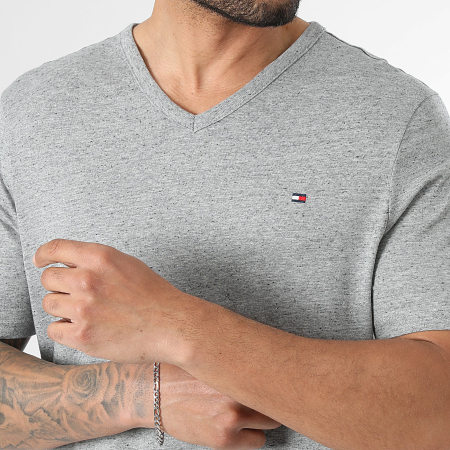 Tommy Hilfiger - Lot De 3 Tee Shirts Col V 3865 Noir Gris Chiné Blanc