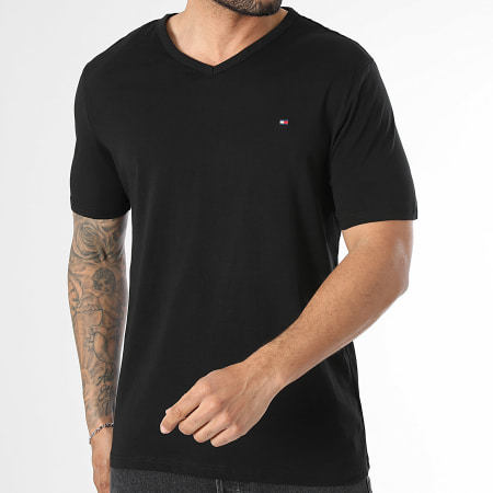 Tommy Hilfiger - Lot De 3 Tee Shirts Col V 3865 Noir Gris Chiné Blanc