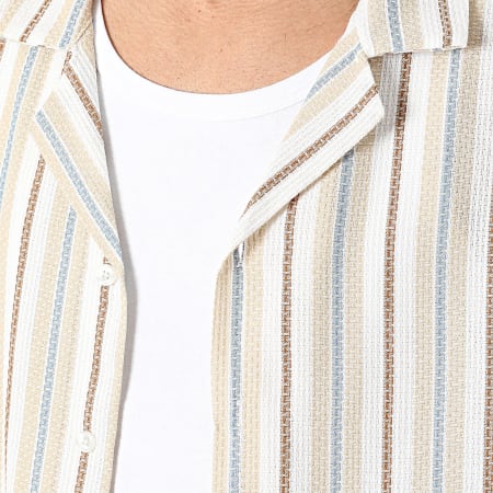 Uniplay - Tracksuit Short Sleeve Shirt And Striped Jogger Short 179 Beige Camel White Blue