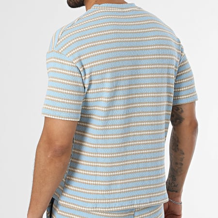 Uniplay - Tracksuit T-Shirts And Jogger Short Striped 210 212 Light Blue Beige