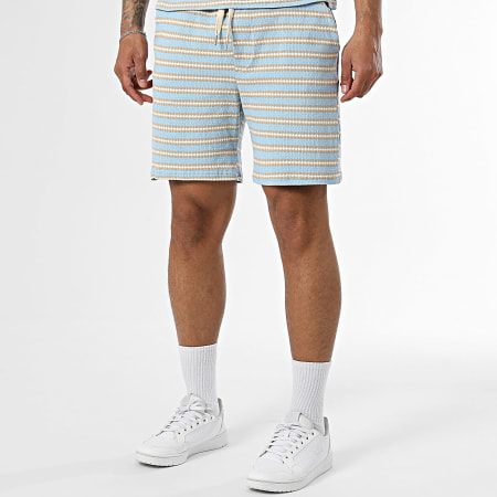 Uniplay - Tracksuit T-Shirts And Jogger Short Striped 210 212 Light Blue Beige