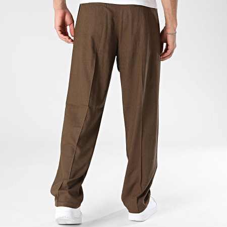 Uniplay - Pantalón Chino Efecto Lino 601 Marrón