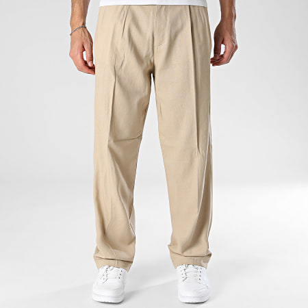 Uniplay - Pantalón chino efecto lino 601 Beige