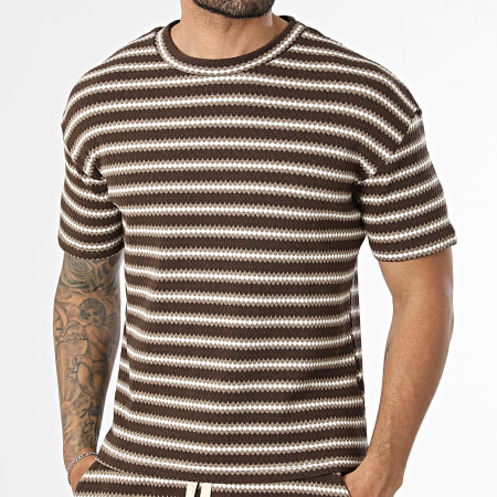 Uniplay - Tracksuit T-Shirts And Jogger Short Striped 210 212 Brown Beige White