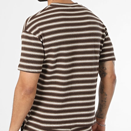 Uniplay - Tracksuit T-Shirts And Jogger Short Striped 210 212 Brown Beige White