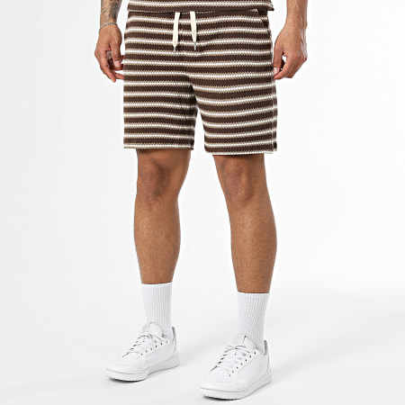 Uniplay - Tracksuit T-Shirts And Jogger Short Striped 210 212 Brown Beige White