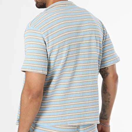 Uniplay - Tracksuit Short Sleeve Shirt And Jogger Short Striped 211 212 Light Blue Beige