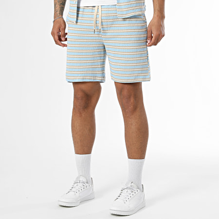 Uniplay - Tracksuit Short Sleeve Shirt And Jogger Short Striped 211 212 Light Blue Beige