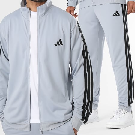 Adidas Sportswear - Set aus Trainingsanzug A Streifen 3 Streifen KC1359 Grau Schwarz