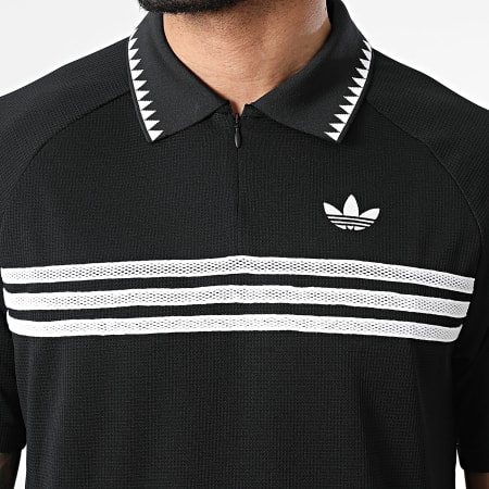 Adidas Originals - Polo Manches Courtes Texturé Chest Stripe KE2141 Noir