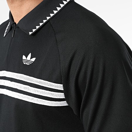 Adidas Originals - Polo Manches Courtes Texturé Chest Stripe KE2141 Noir