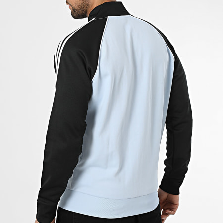 Adidas Originals - Veste Zippée A Bandes SST KE2409 Bleu Clair Noir