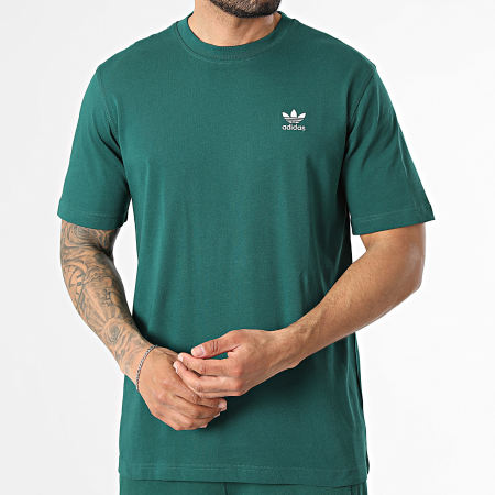 Adidas Originals - Ensemble Tee Shirt Et Short Jogging Trefoil Essential KD1323 KD1311 Vert Foncé