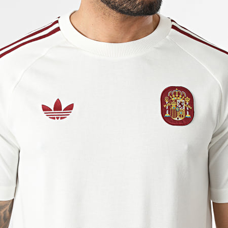 Adidas Originals - Ensemble Maillot De Foot Et Short Jogging Espagne JZ2256 JZ2257 Beige Clair Bordeaux