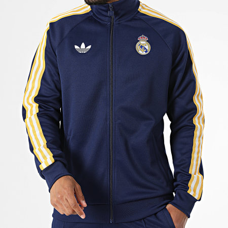Adidas Originals - Ensemble De Survêtement A Bandes Real Madrid Originals KE3846 JZ9151 Bleu Marine Jaune