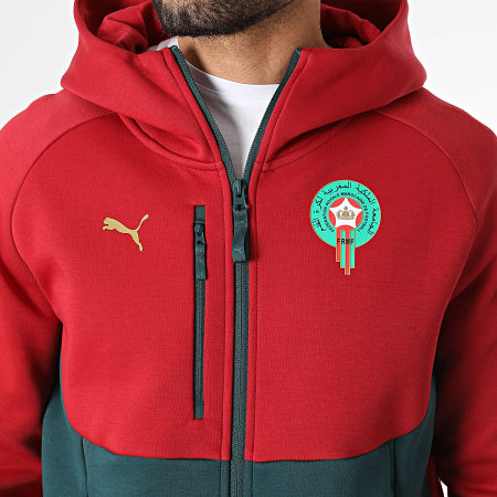 Puma - Chaqueta con cremallera y capucha Fútbol Marruecos Pumatech 784551 Burdeos