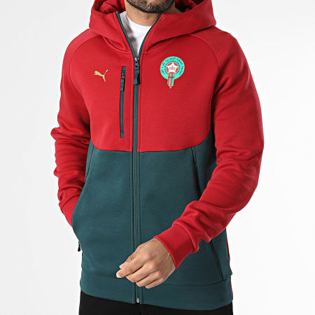 Puma - Chaqueta con cremallera y capucha Fútbol Marruecos Pumatech 784551 Burdeos