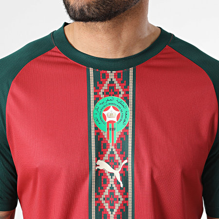 Puma - Camiseta De Fútbol Marruecos 784540 Burdeos Verde Oscuro