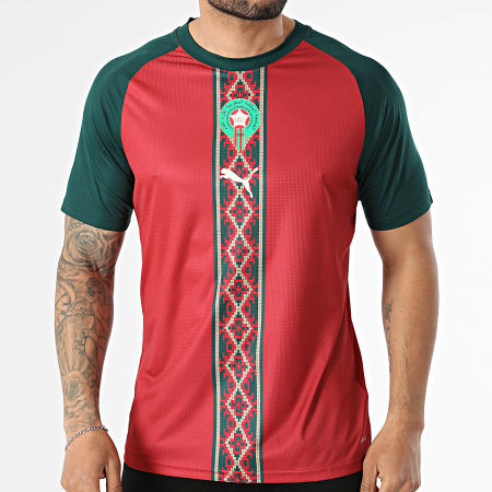 Puma - Camiseta De Fútbol Marruecos 784540 Burdeos Verde Oscuro