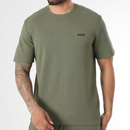 BOSS - Conjunto T-Shirt E Calção de treino Waffle 50535891 50535884 Verde Kaki