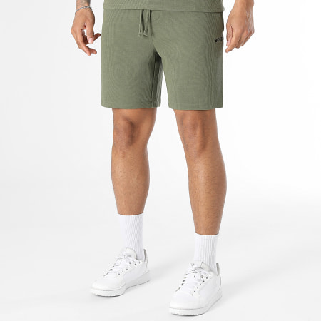 BOSS - Conjunto T-Shirt E Calção de treino Waffle 50535891 50535884 Verde Kaki