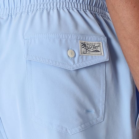 Polo Ralph Lauren - Short De Bain Original Player Bleu Clair Jaune