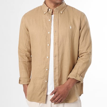 Polo Ralph Lauren - Shirt Long Sleeves Slim Fit Original Player Dark Beige  - Ryses