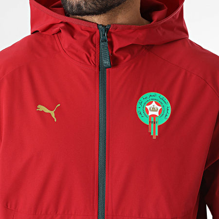 Puma - Chaqueta con cremallera y capucha Fútbol Marruecos Pumatech 784552 Burdeos