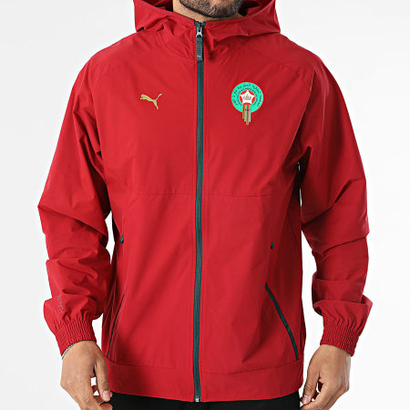Puma - Chaqueta con cremallera y capucha Fútbol Marruecos Pumatech 784552 Burdeos