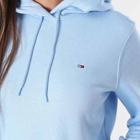 Tommy Jeans - Sweat Capuche Regular Femme Flag 9958 Bleu Clair
