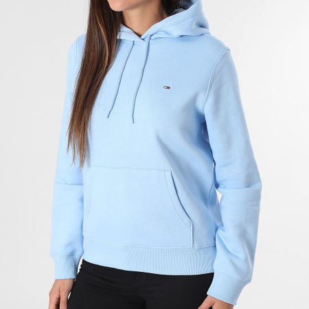 Tommy Jeans - Sweat Capuche Regular Femme Flag 9958 Bleu Clair
