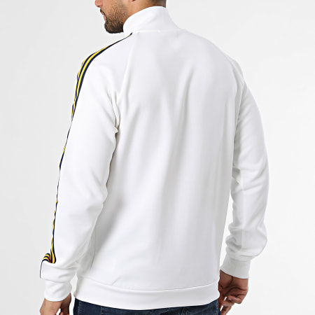 Adidas Originals - Veste Zippée A Bandes Real Madrid JZ9156 Beige Clair Bleu Marine Jaune