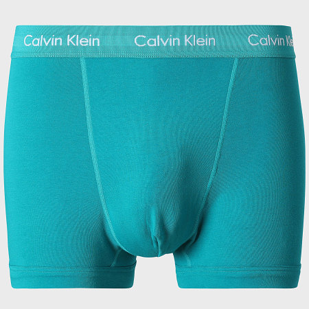 Calvin Klein - Lot De 5 Boxers NB2877A Bleu Marine Bleu Clair Turquoise Jaune Taupe