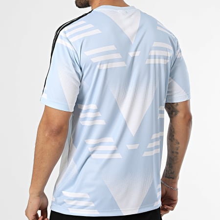 Adidas Originals - T-Shirts Loose Striped Sponsored Jersey KE2161 Light Blue Black