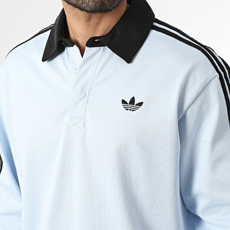 Adidas Originals - Polo Manches Longues A Bandes 3 Stripes KE2445 Bleu Clair
