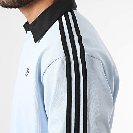 Adidas Originals - Polo Manches Longues A Bandes 3 Stripes KE2445 Bleu Clair