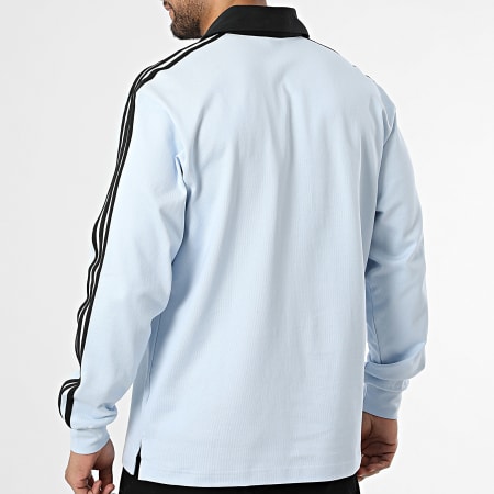 Adidas Originals - Polo Manches Longues A Bandes 3 Stripes KE2445 Bleu Clair