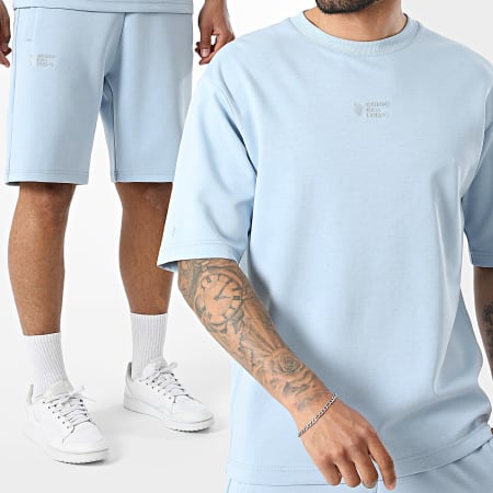 Comme Des Loups - Ensemble Tee Shirt Oversize Et Short Jogging Japan Bleu Clair