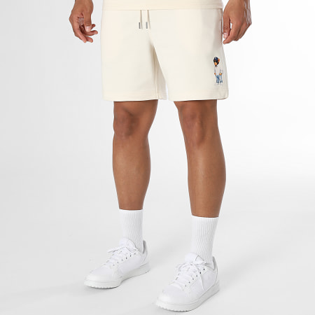 Teddy Yacht Club - Conjunto Camiseta Y Pantalón Corto de chándal Monkey Style NY Back Beige